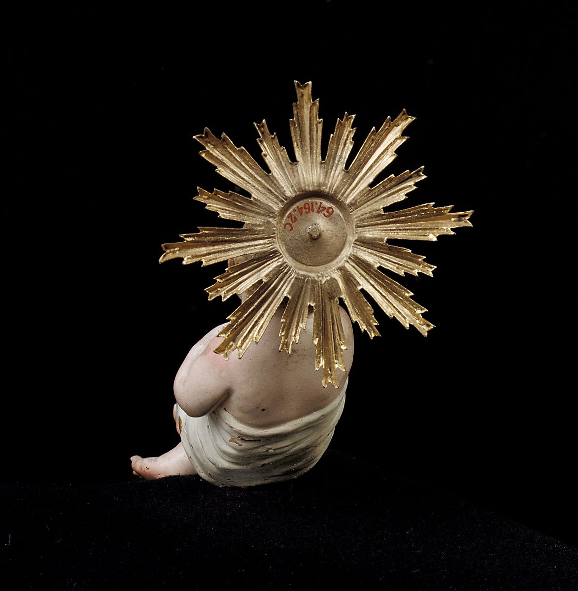 Infant Jesus, Attributed to Giuseppe Sanmartino (Italian, 1720–1793), Polychromed terracotta, charred wood and rope, silver-gilt halo, Italian, Naples