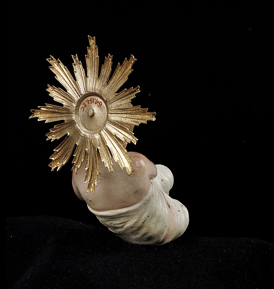 Infant Jesus, Attributed to Giuseppe Sanmartino (Italian, 1720–1793), Polychromed terracotta, charred wood and rope, silver-gilt halo, Italian, Naples