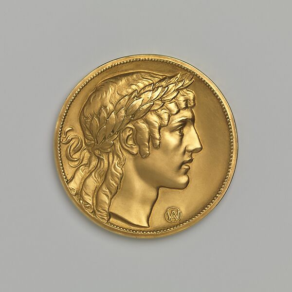 Award Medal of the National Institute of Arts and Letters, Designed by Adolph Alexander Weinman (American (born Germany), Karlsruhe 1870–1952 New York), gold, American 
