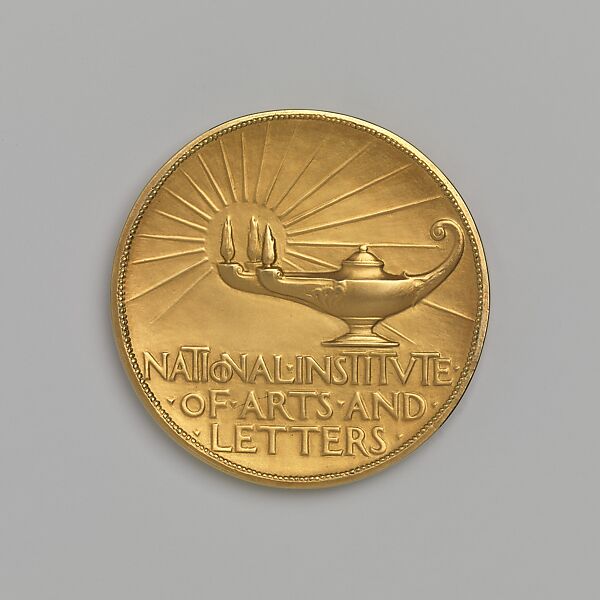 Award Medal of the National Institute of Arts and Letters, Designed by Adolph Alexander Weinman (American (born Germany), Karlsruhe 1870–1952 New York), gold, American