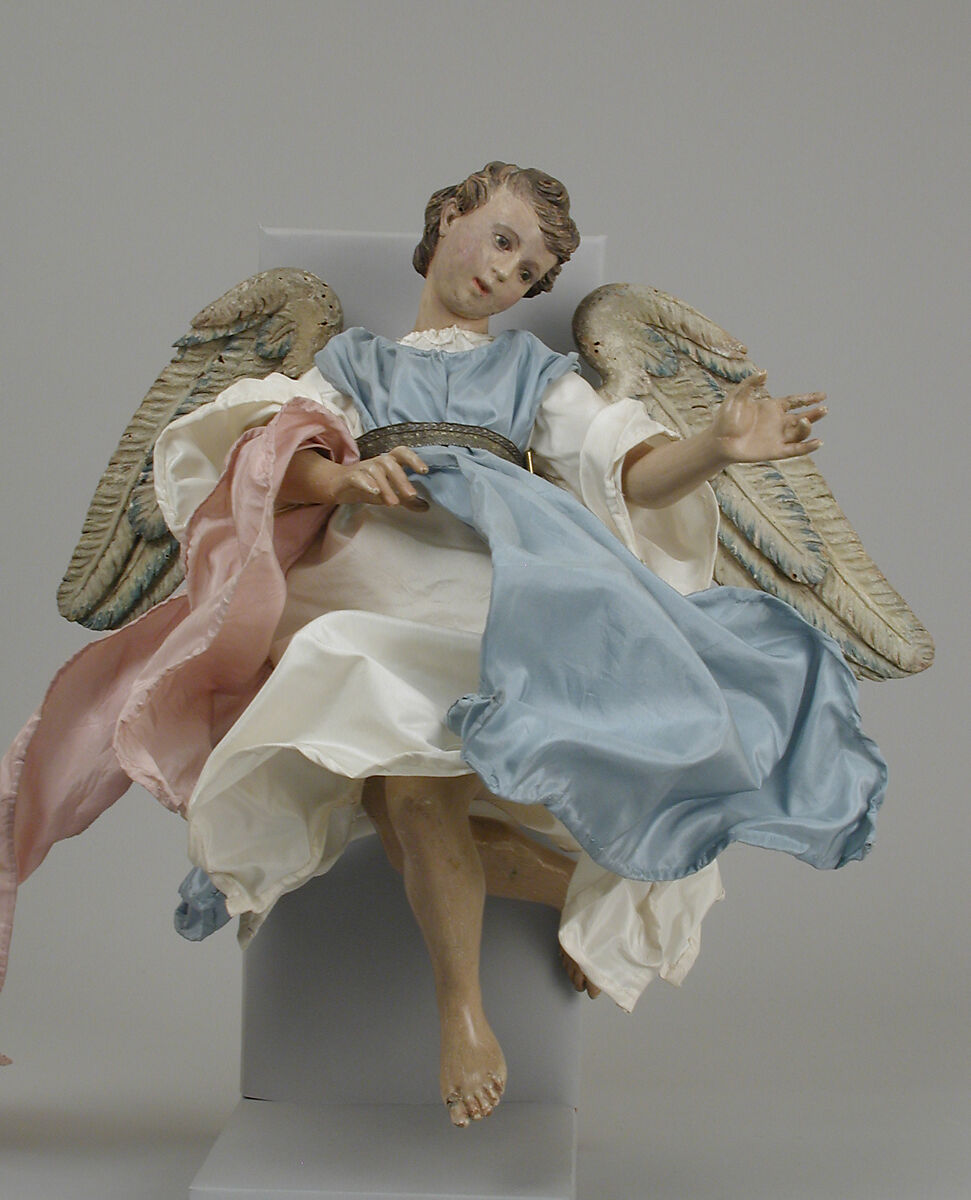 Angel, Possibly by Angelo Viva (Italian, Naples 1748–1837 Naples), Polychromed wood and plaster, Italian, Naples 