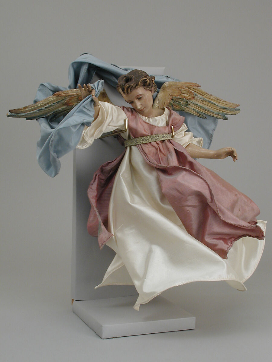 Angel, Possibly by Angelo Viva (Italian, Naples 1748–1837 Naples), Polychromed wood and plaster, Italian, Naples