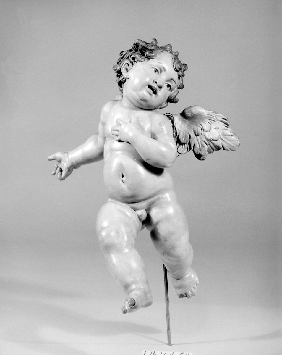 Cherub, Polychromed terracotta, Italian, Naples 