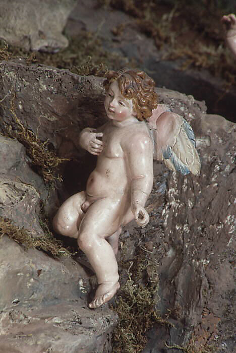 Cherub, Polychromed terracotta, Italian, Naples 