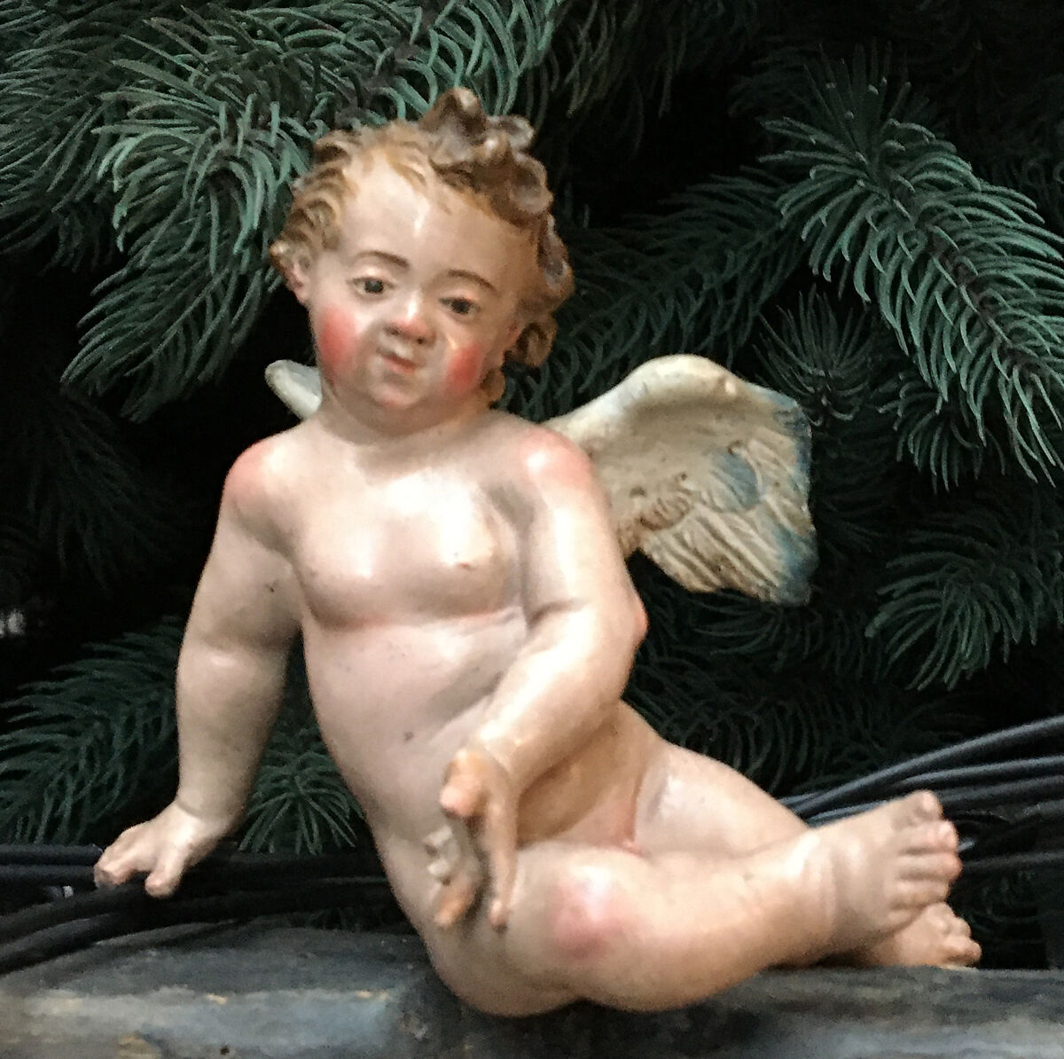 Cherub, Polychromed terracotta, Italian, Naples 