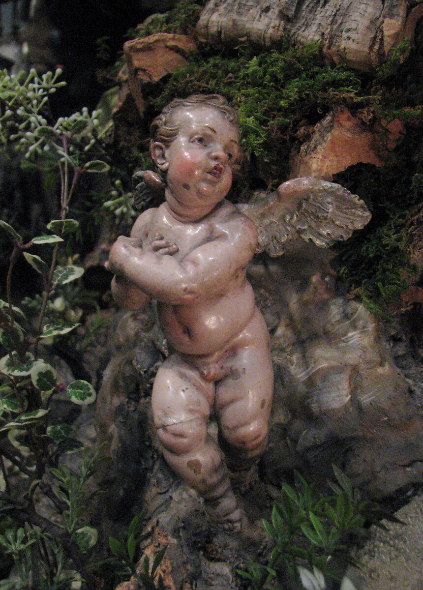 Cherub, Polychromed terracotta, Italian, Naples 