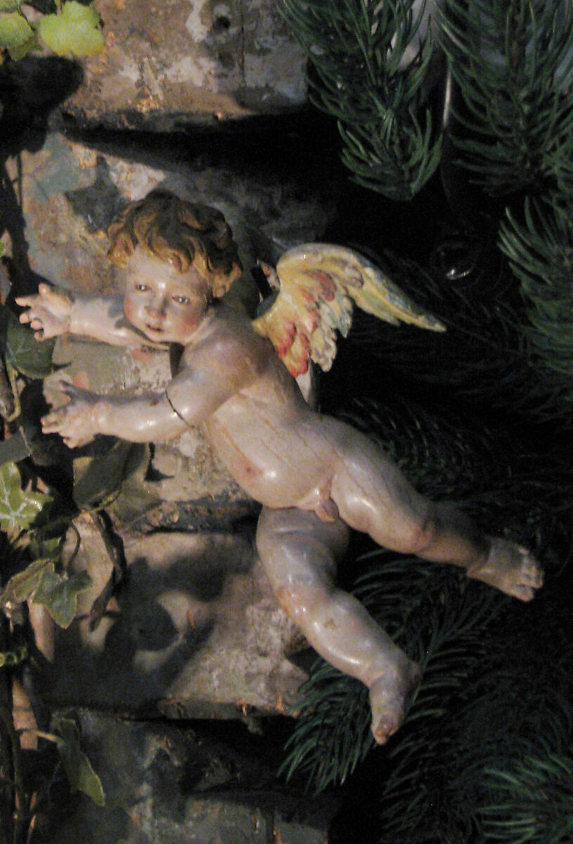 Cherub, Polychromed wood, Italian, Naples 