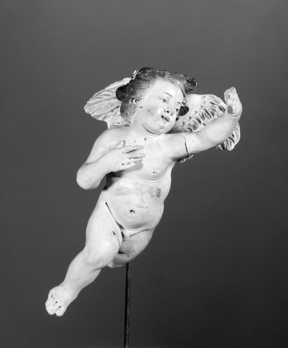 Cherub, Polychromed terracotta, Italian, Naples