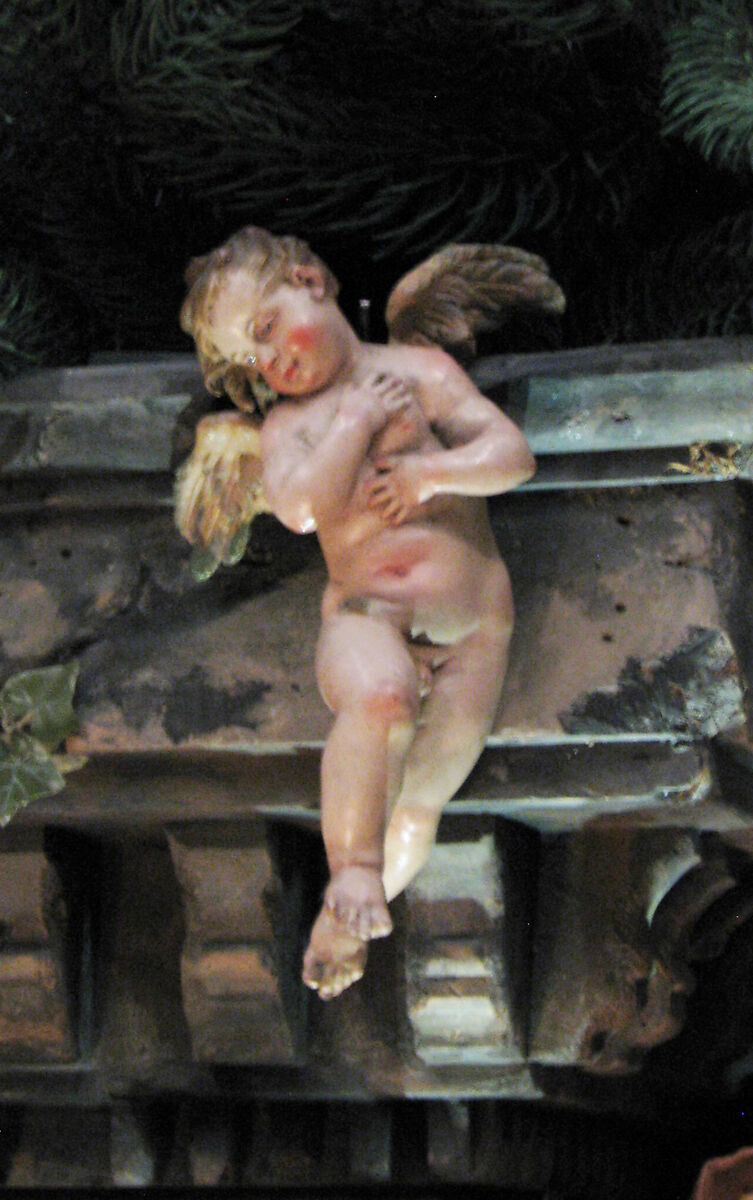 Cherub, Polychromed terracotta, Italian, Naples 