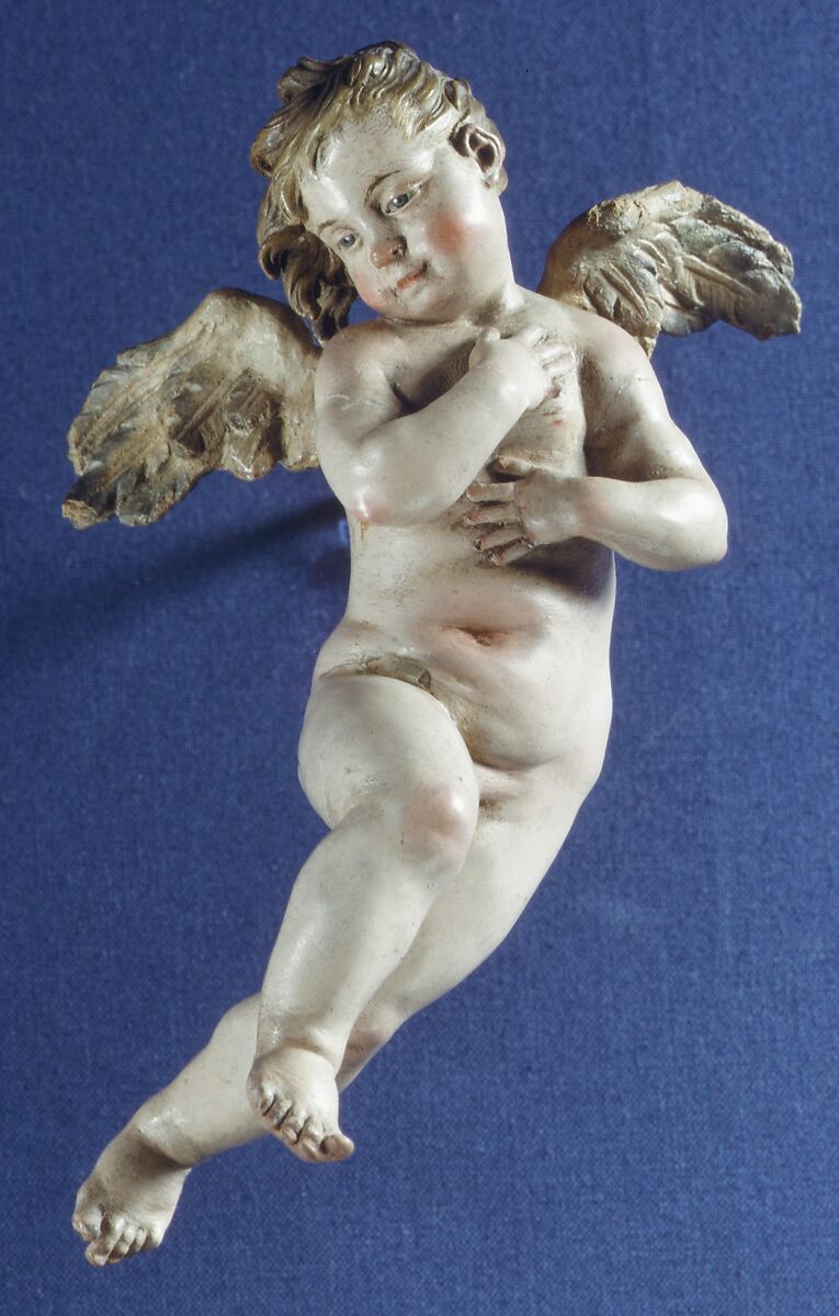 Cherub, Polychromed terracotta, Italian, Naples
