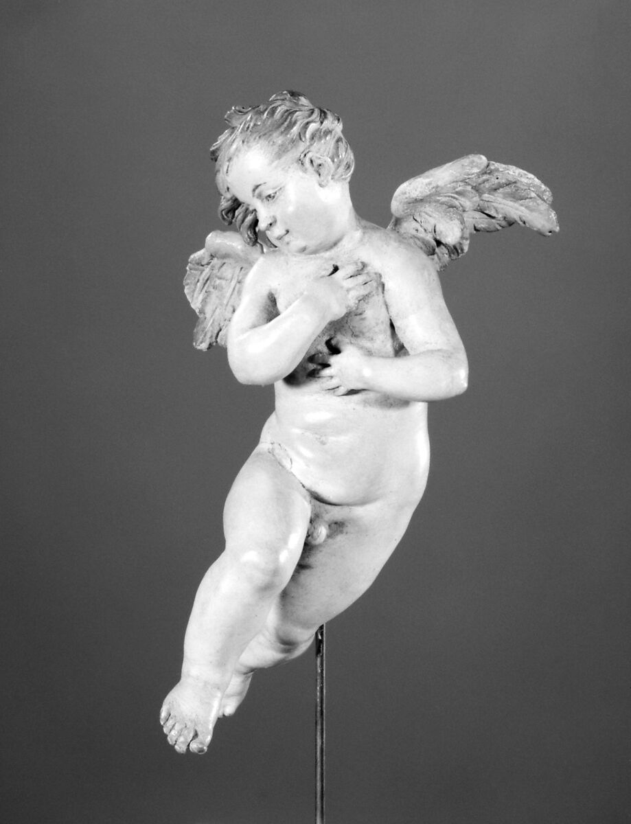 Cherub, Polychromed terracotta, Italian, Naples