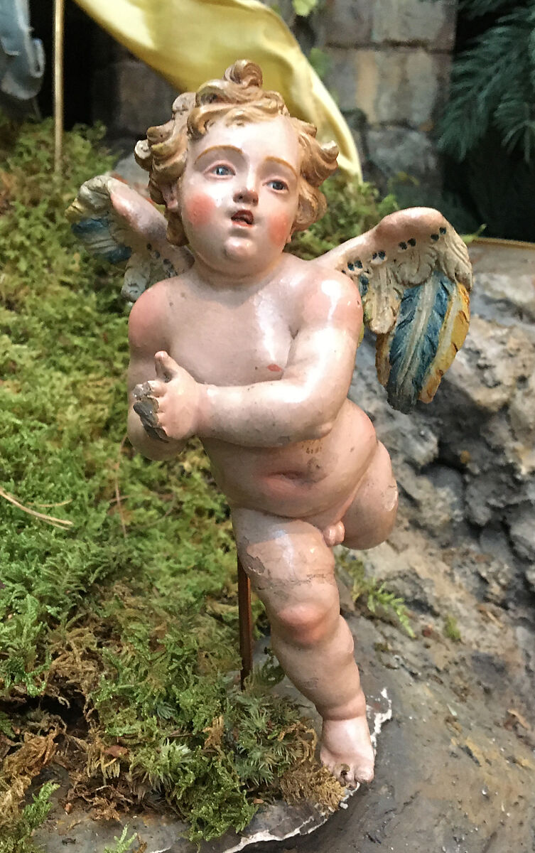 Cherub, Polychromed terracotta, Italian, Naples 