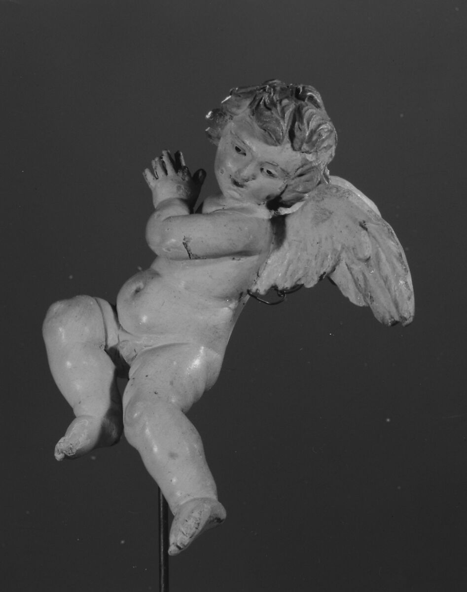 Cherub, Polychromed wood, Italian, Naples