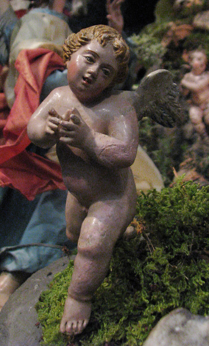 Cherub, Polychromed terracotta, Italian, Naples 