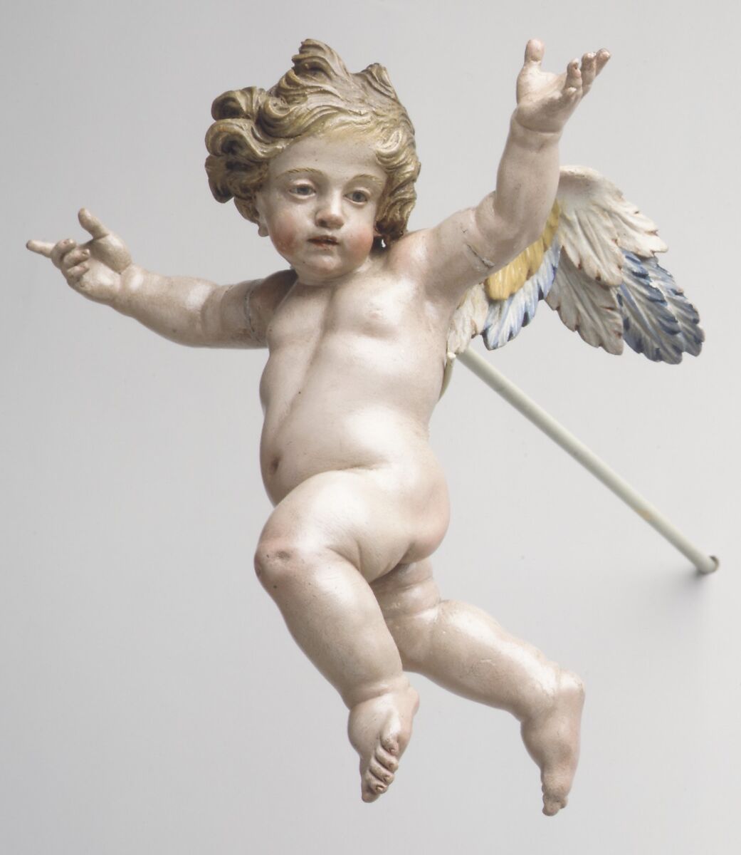 Cherub, Polychromed wood, Italian, Naples 