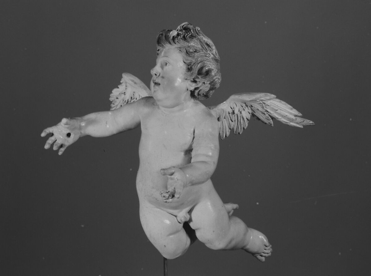 Cherub, Polychromed wood, Italian, Naples 