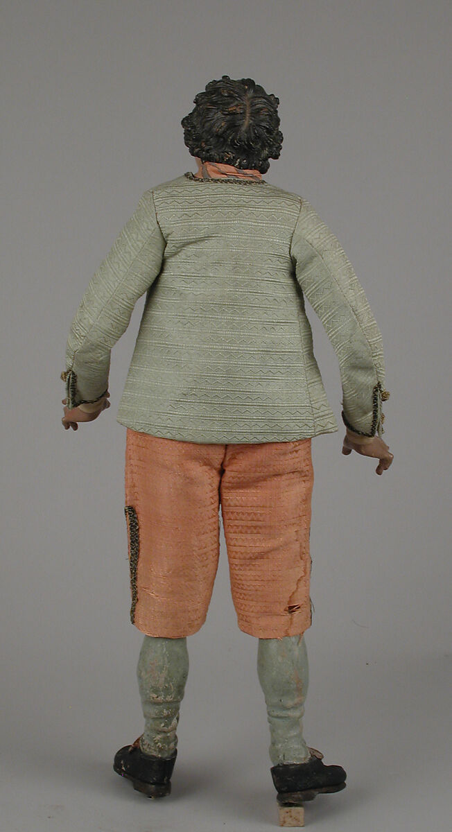 Man, Attributed to Giuseppe Gori (active ca. 1770–1810), Polychromed terracotta head and wooden limbs; body of wire wrapped in tow; silk and linen fabrics; gold and silver metallic thread, Italian, Naples