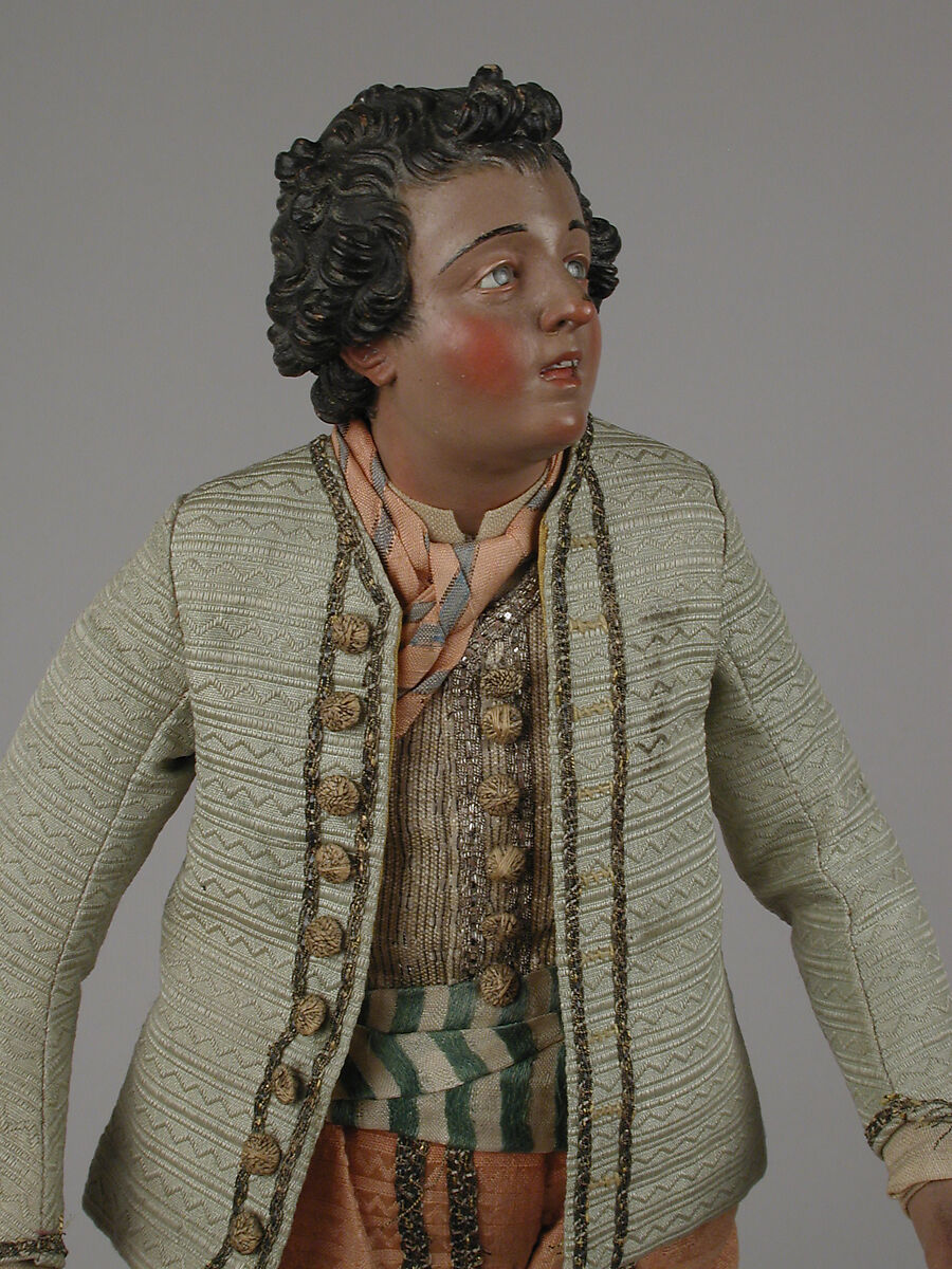 Man, Attributed to Giuseppe Gori (active ca. 1770–1810), Polychromed terracotta head and wooden limbs; body of wire wrapped in tow; silk and linen fabrics; gold and silver metallic thread, Italian, Naples