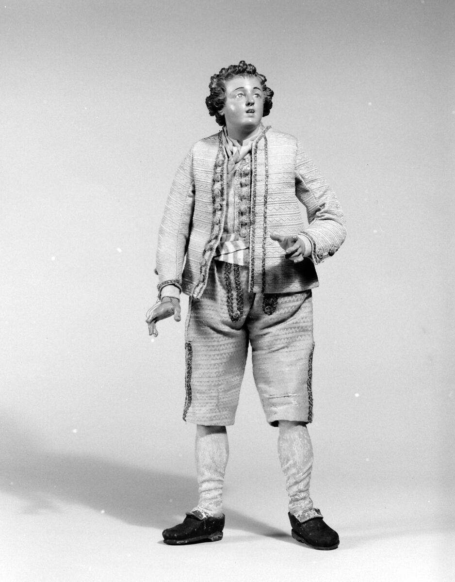 Man, Attributed to Giuseppe Gori (active ca. 1770–1810), Polychromed terracotta head and wooden limbs; body of wire wrapped in tow; silk and linen fabrics; gold and silver metallic thread, Italian, Naples