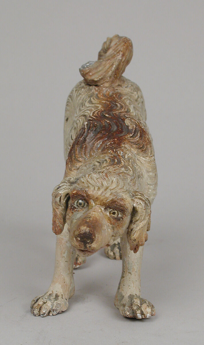 Dog, Polychromed terracotta body; wooden feet, Italian, Naples