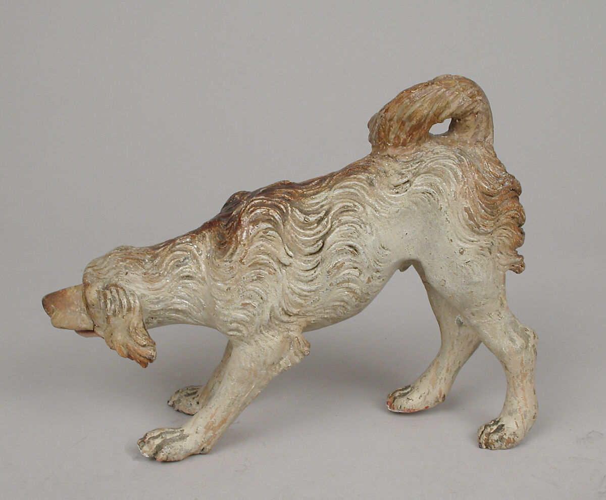 Dog, Polychromed terracotta body; wooden feet, Italian, Naples