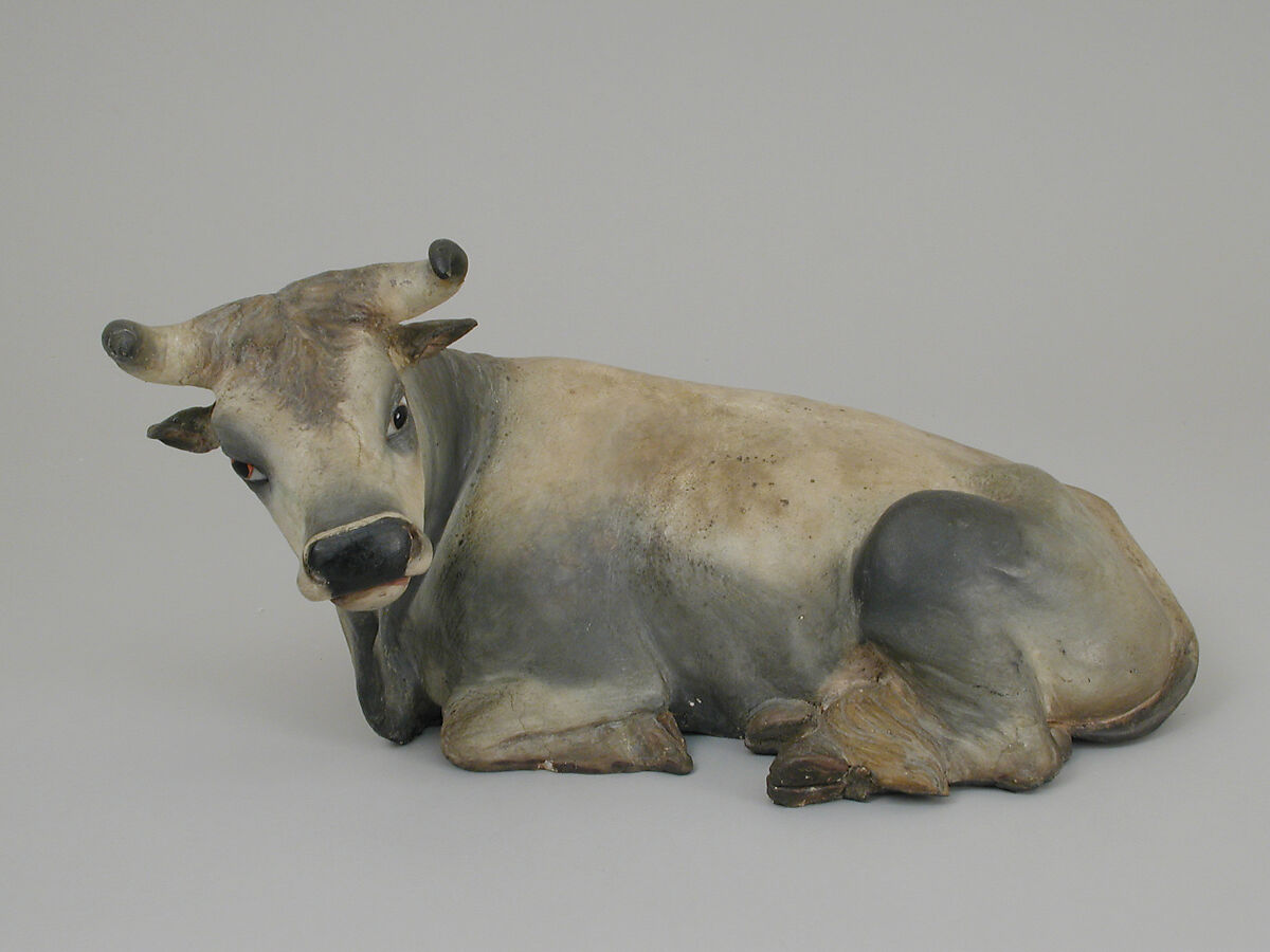 Cow, Polychromed terracotta, Italian, Naples