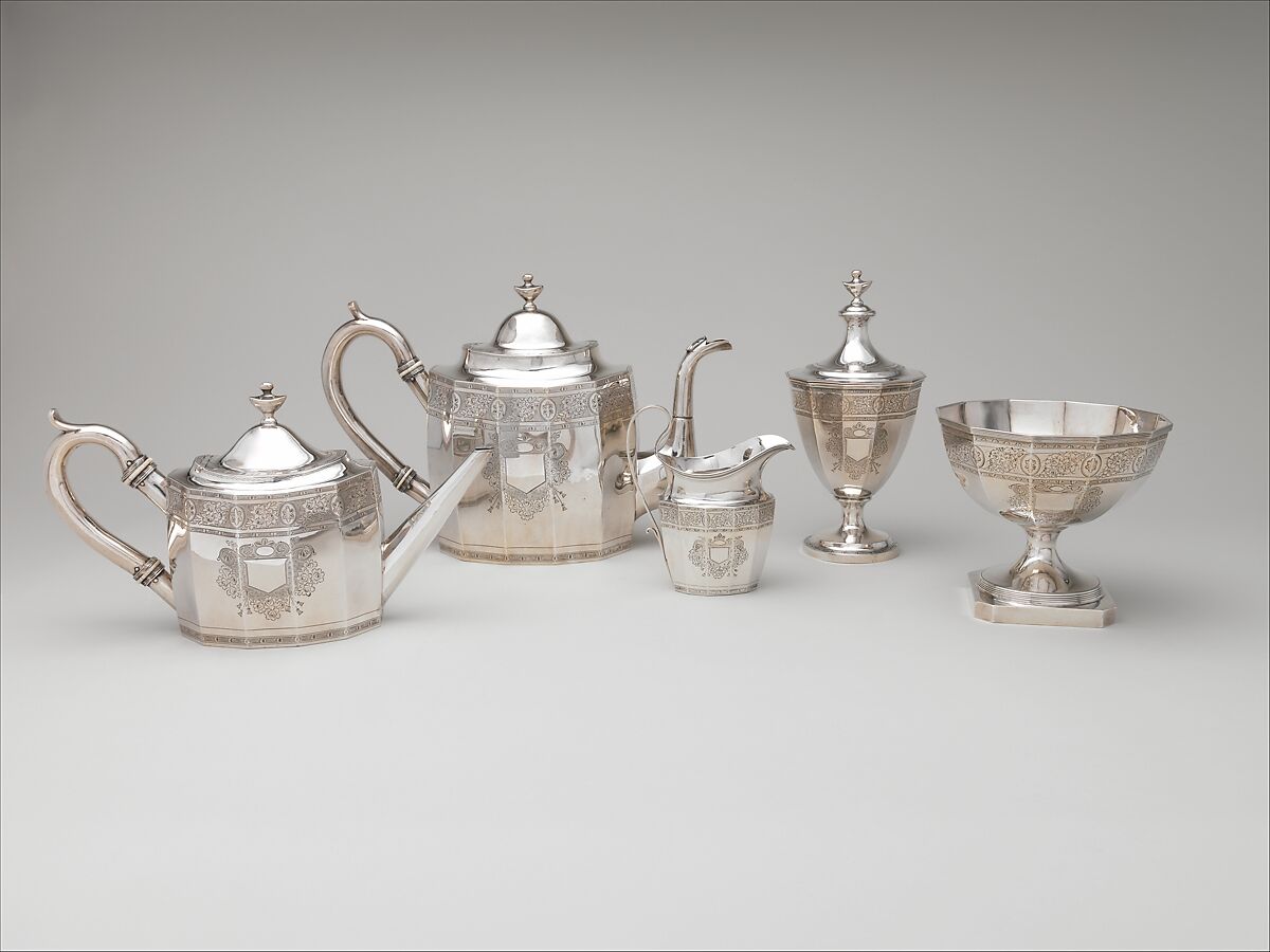 Teapot, Robert and William Wilson (active ca. 1825–ca.1846), Silver, American