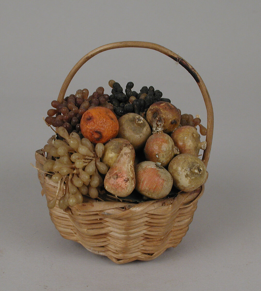 Basket of fruit, Wax and wicker, Italian, Naples 