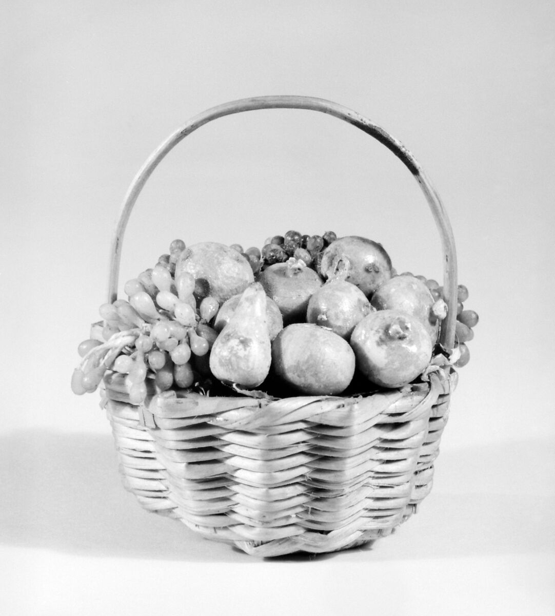 Basket of fruit, Wax and wicker, Italian, Naples