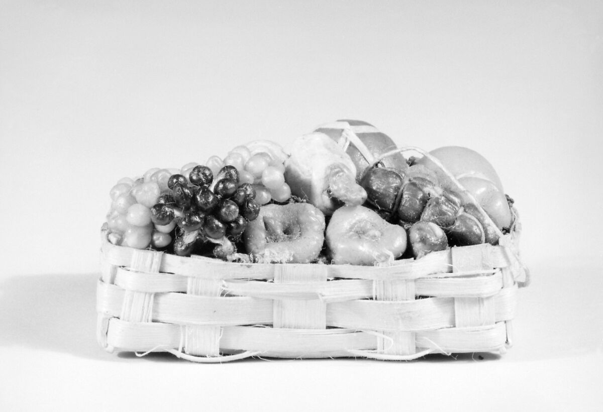 Basket of food, Wax and wicker, Italian, Naples