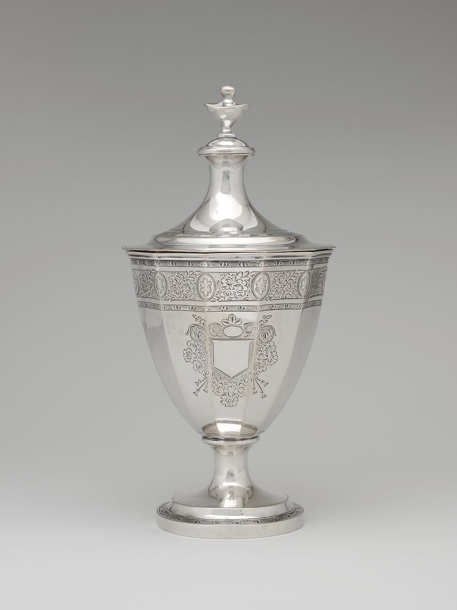 Sugar urn with cover, Robert and William Wilson (active ca. 1825–ca.1846), silver, American 