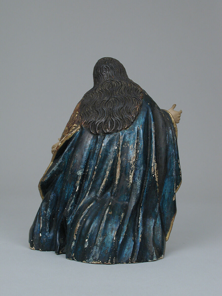 Mary (from a nativity), Wood, polychromed and gilded; ivory touched up with polychromy (face and shoulders), Ecuadorian and Philippine