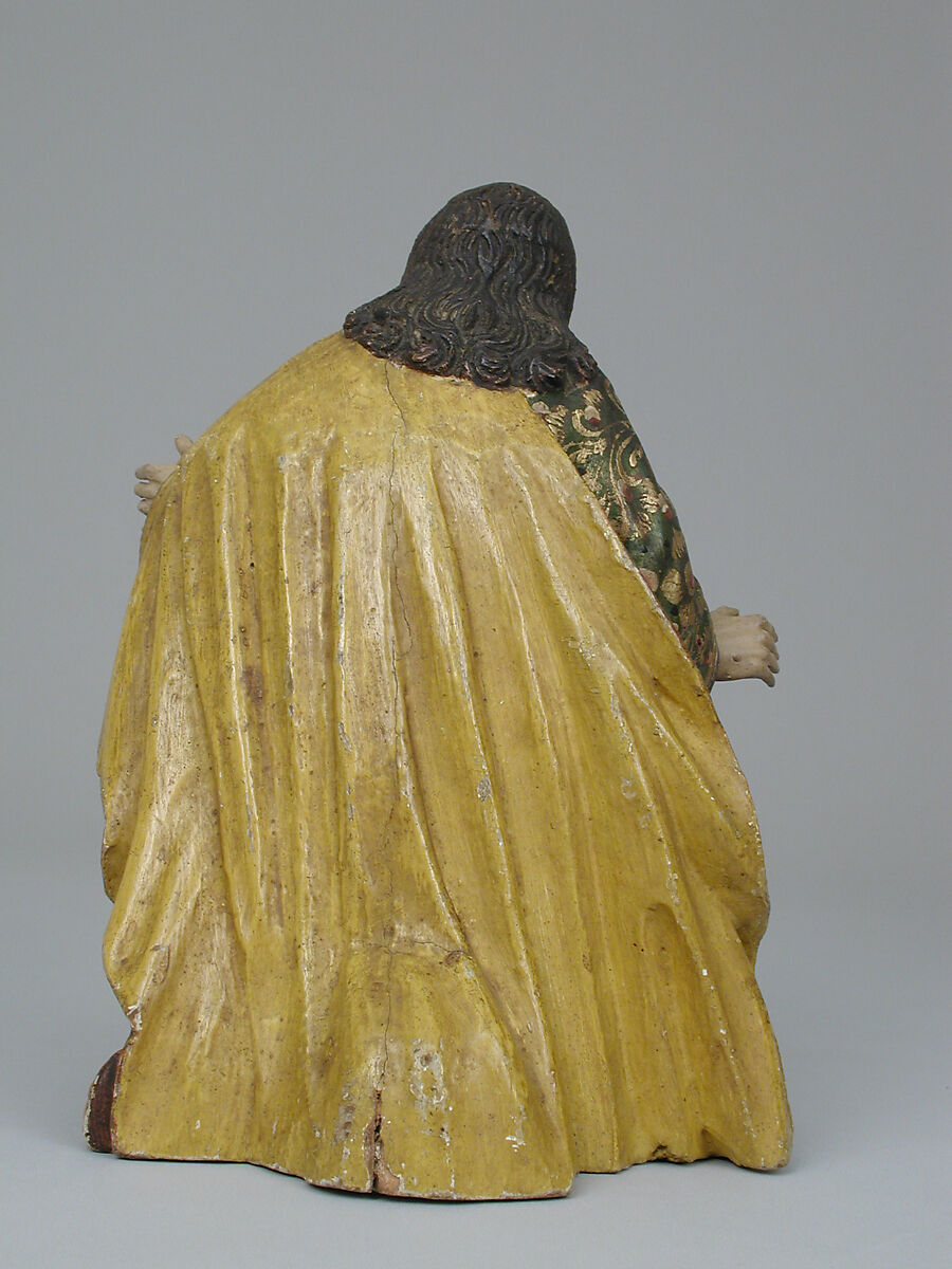 Joseph (from a nativity), Wood, polychromed and gilded; ivory touched up with polychromy (face and shoulders), Ecuadorian and Philippine