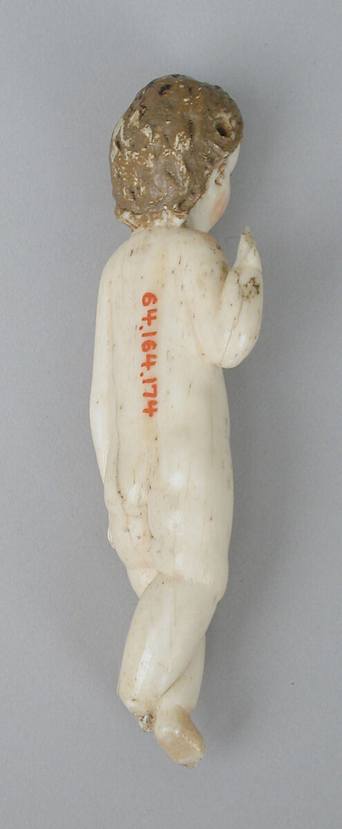 Child Jesus (from a nativity), Ivory (or possibly bone?) and wood, polychromed and gilded., Ecuadorian and Philippine