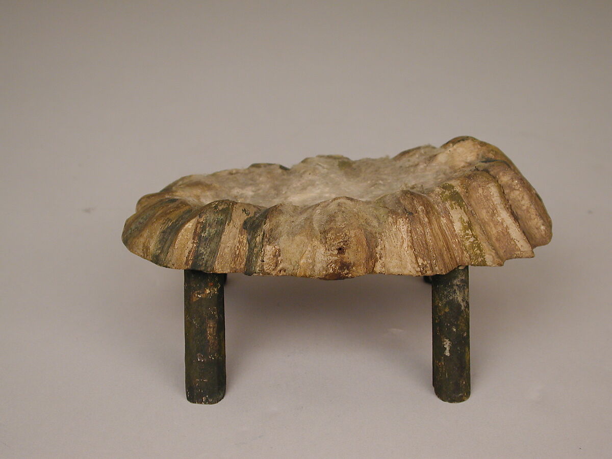 Manger (from a nativity), Wood, polychromed and gilded, Ecuadorian