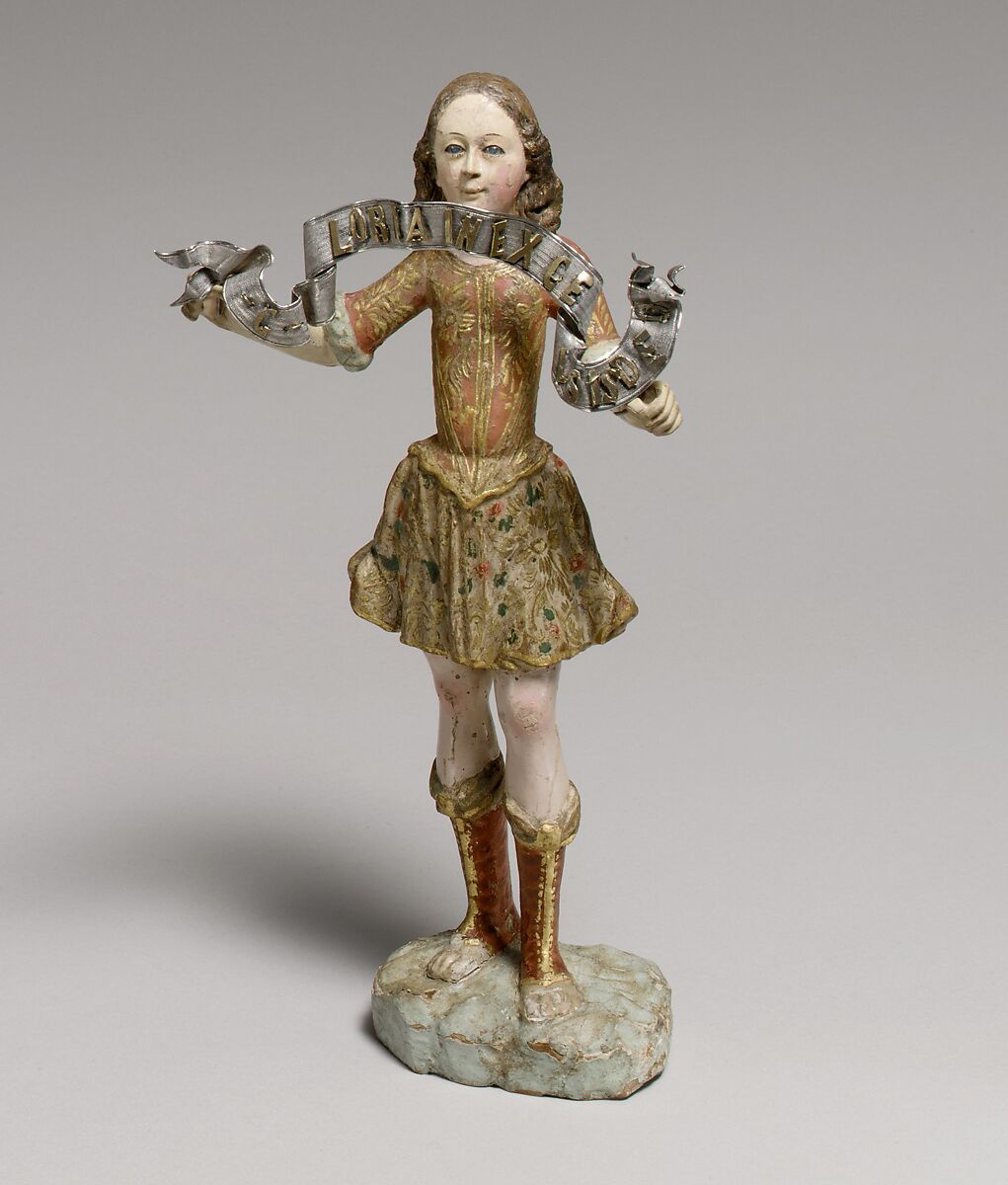Standing angel, Wood (polychromed and gilded), silver and silver-gilt
Eyes, glass, Ecuadoran