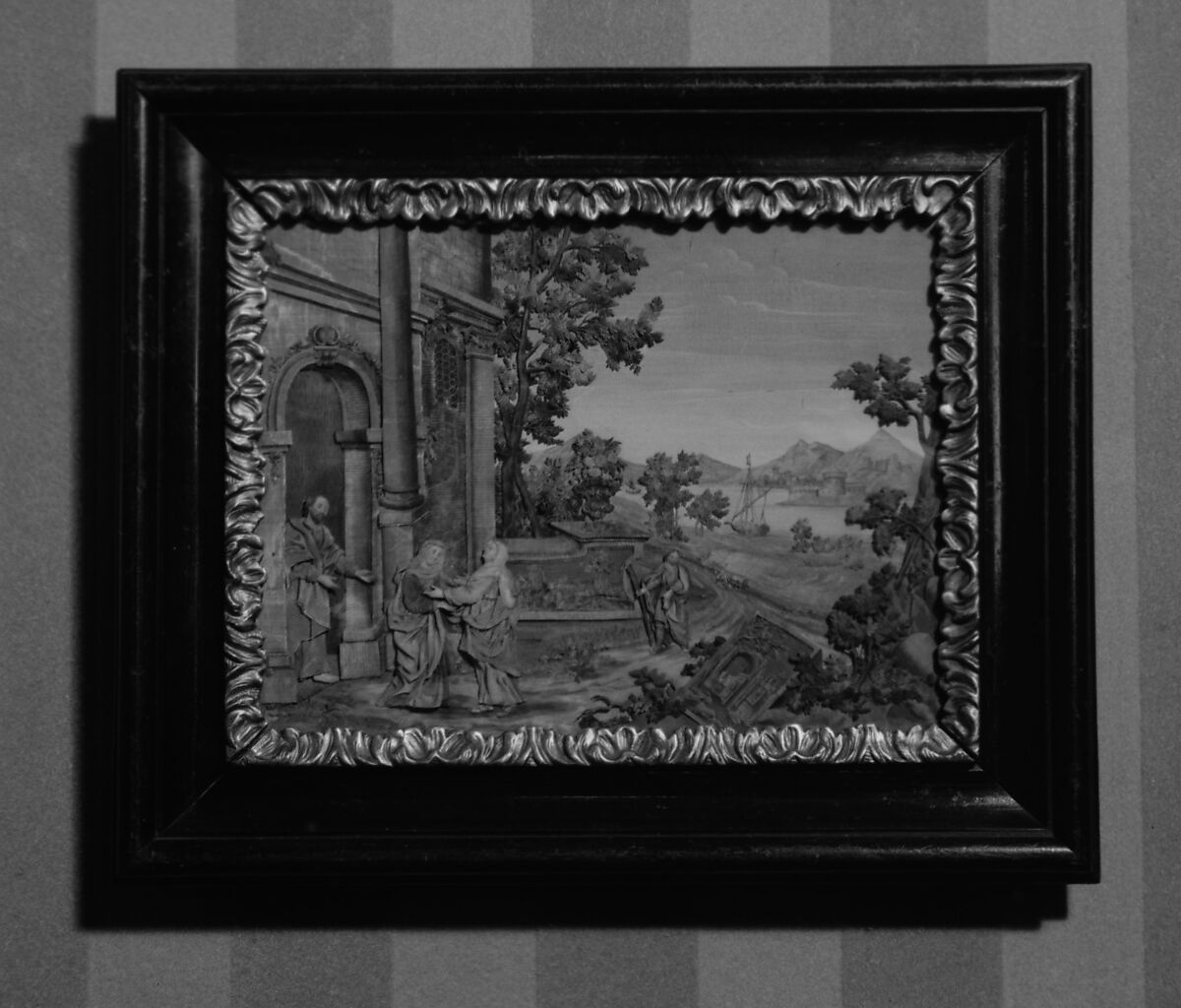 The Visitation, Paper, silk, linen, glass, canvas(?) and paint, French 