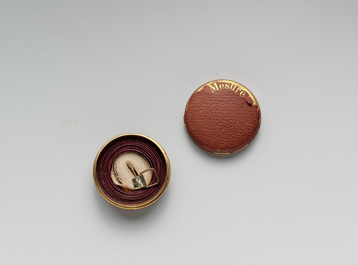 Sewing Kit, Leather, velvet, other fabrics,glass, paper, wood, brass, ivory, steel, silk, American