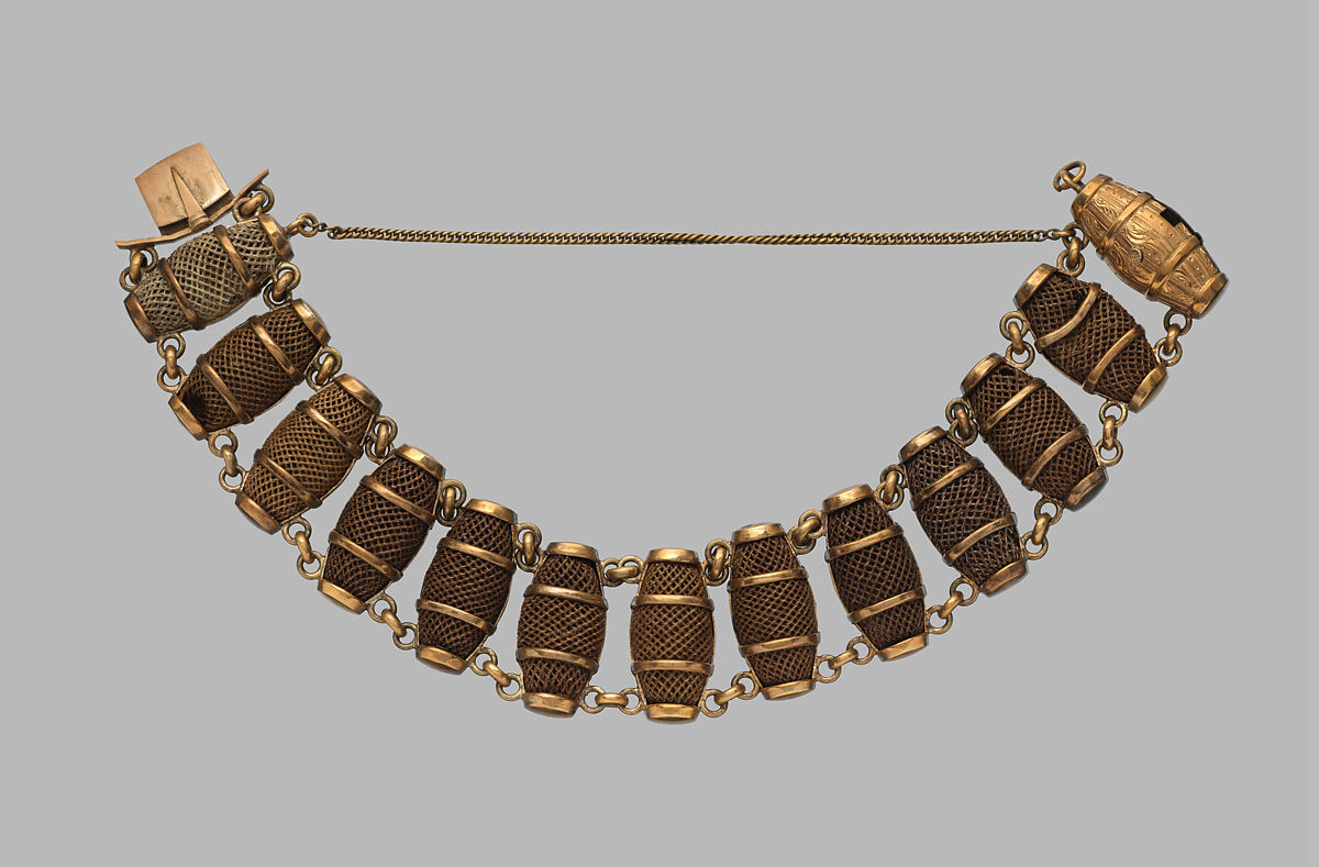 Bracelet, Gold, hair, American