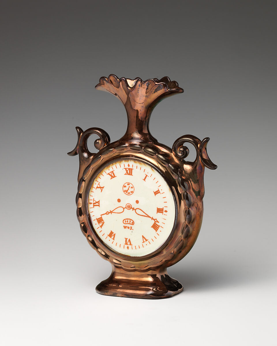 Clock vase, Lustreware, British 
