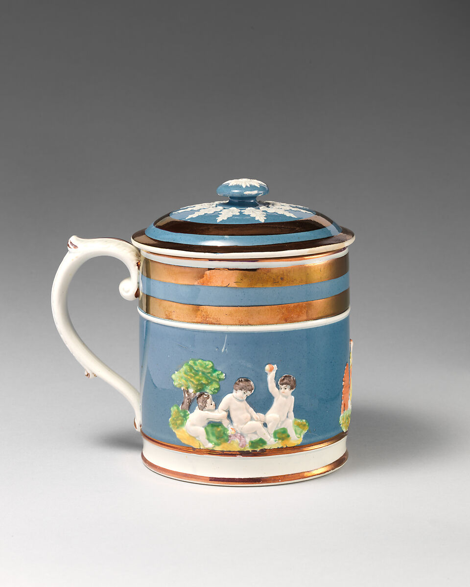 Mug with lid, Lustreware, British