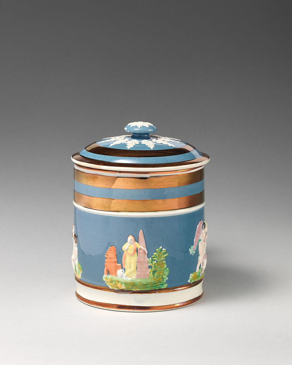 Mug with lid, Lustreware, British