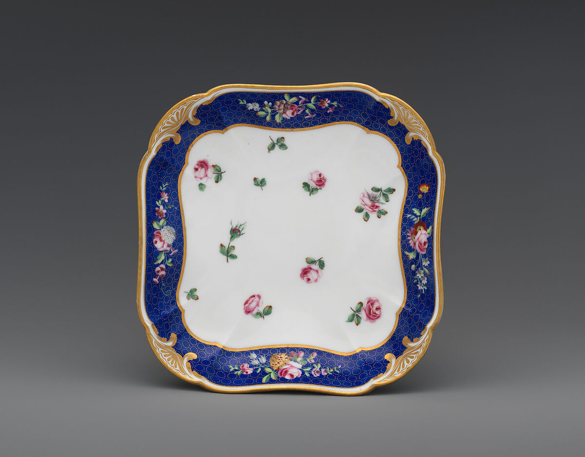 Fruit dish (compotier carré), Sèvres Manufactory (French, 1740–present), Soft-paste porcelain, French, Sèvres 