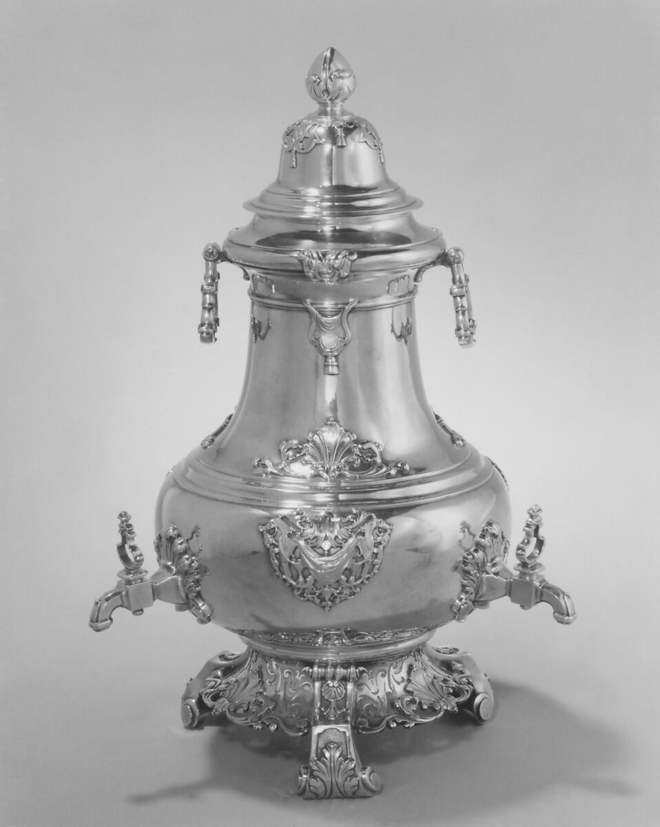 Coffee urn, Tijmon Suyk (1699–1754, master 1723), Silver, Dutch, Amsterdam 