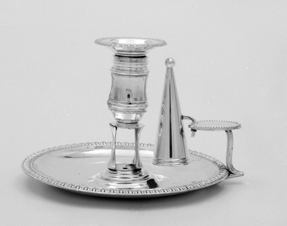 Chamber candlestick, Probably by Tudor and Leader, Sheffield plate, British, Sheffield 