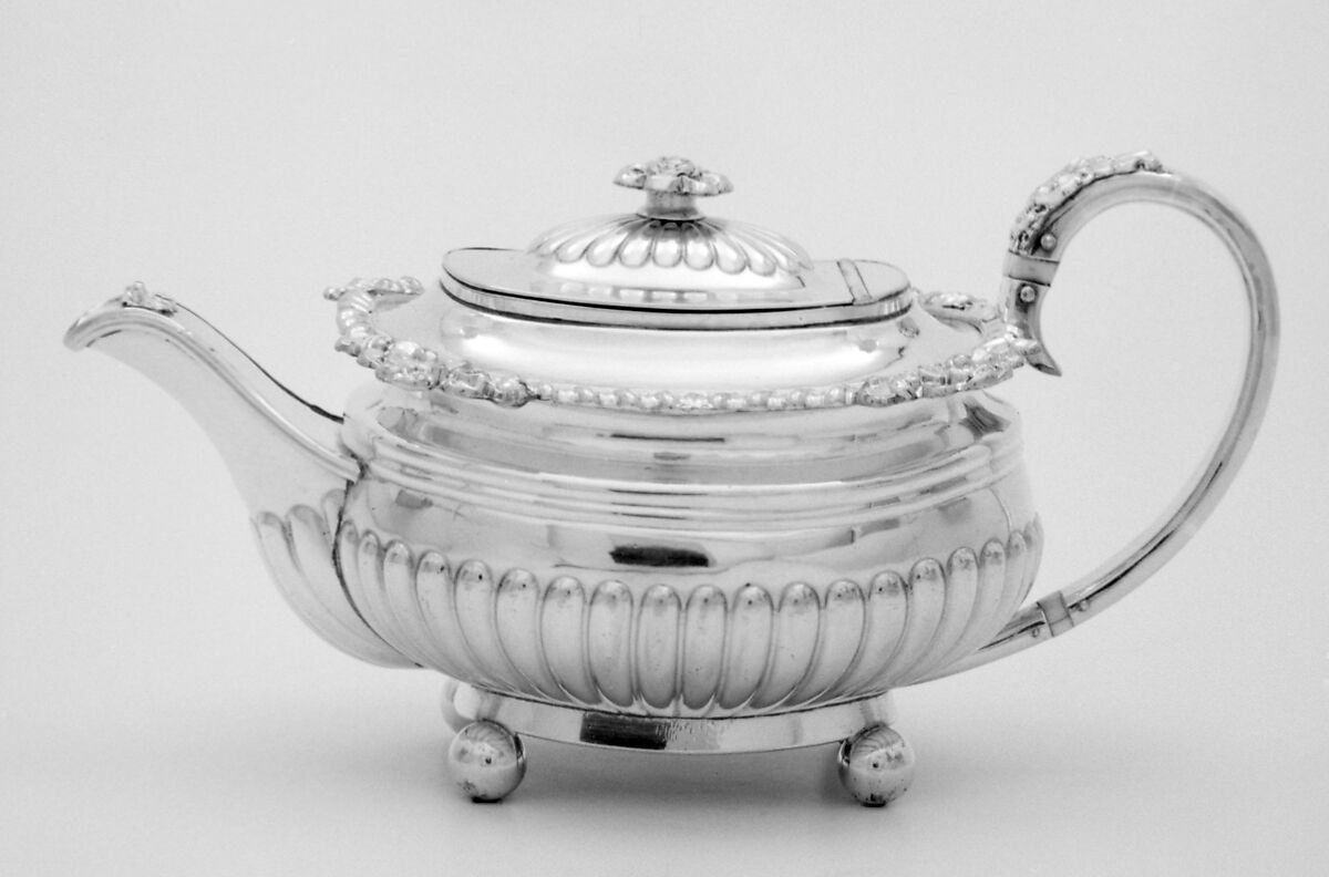 Bachelor teapot, Sheffield plate, British 