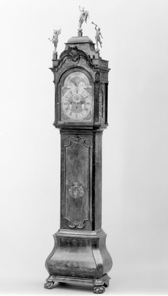 Longcase clock, Clockmaker: Gerrit van der Hey (Dutch), Burl walnut veneered on oak and elm, Dutch, Amsterdam 