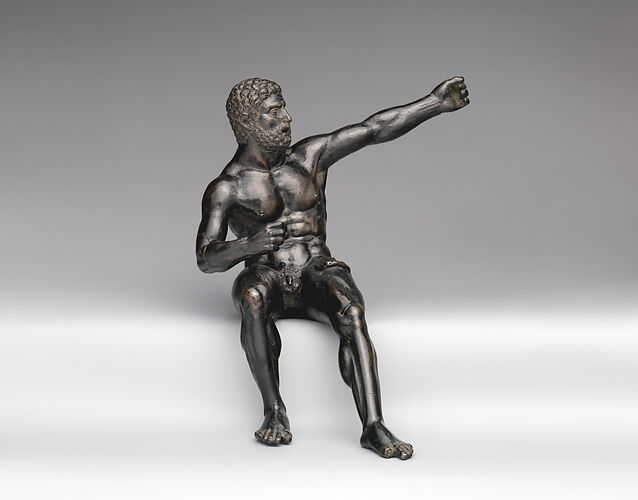 Seated Hercules in the act of shooting at the stymphalian birds