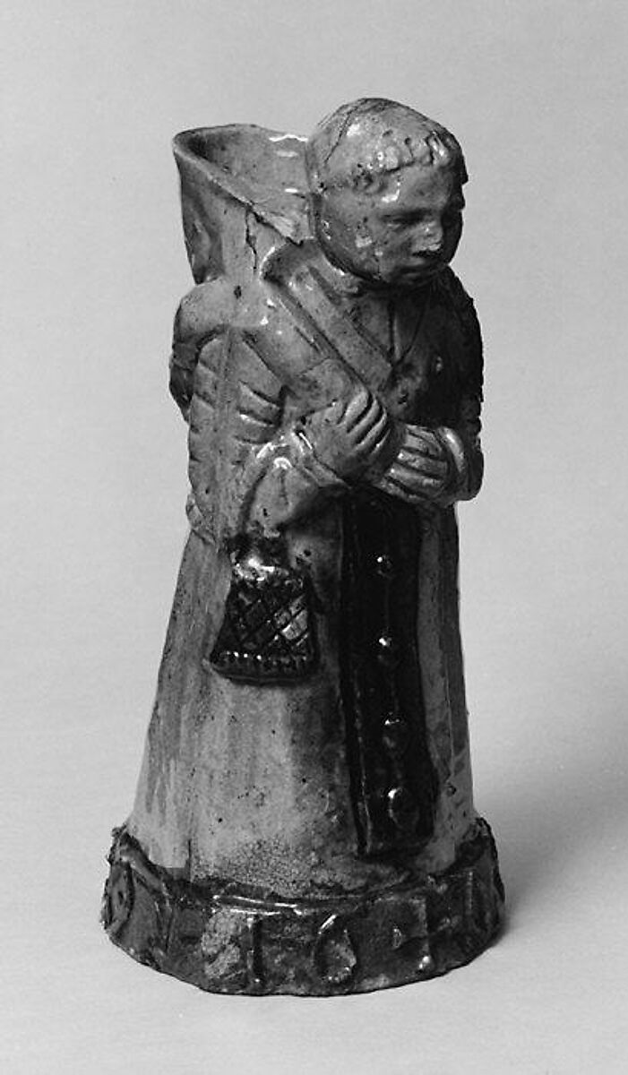 Beaker (one of a pair), Lead-glazed earthenware, Dutch, Limburg