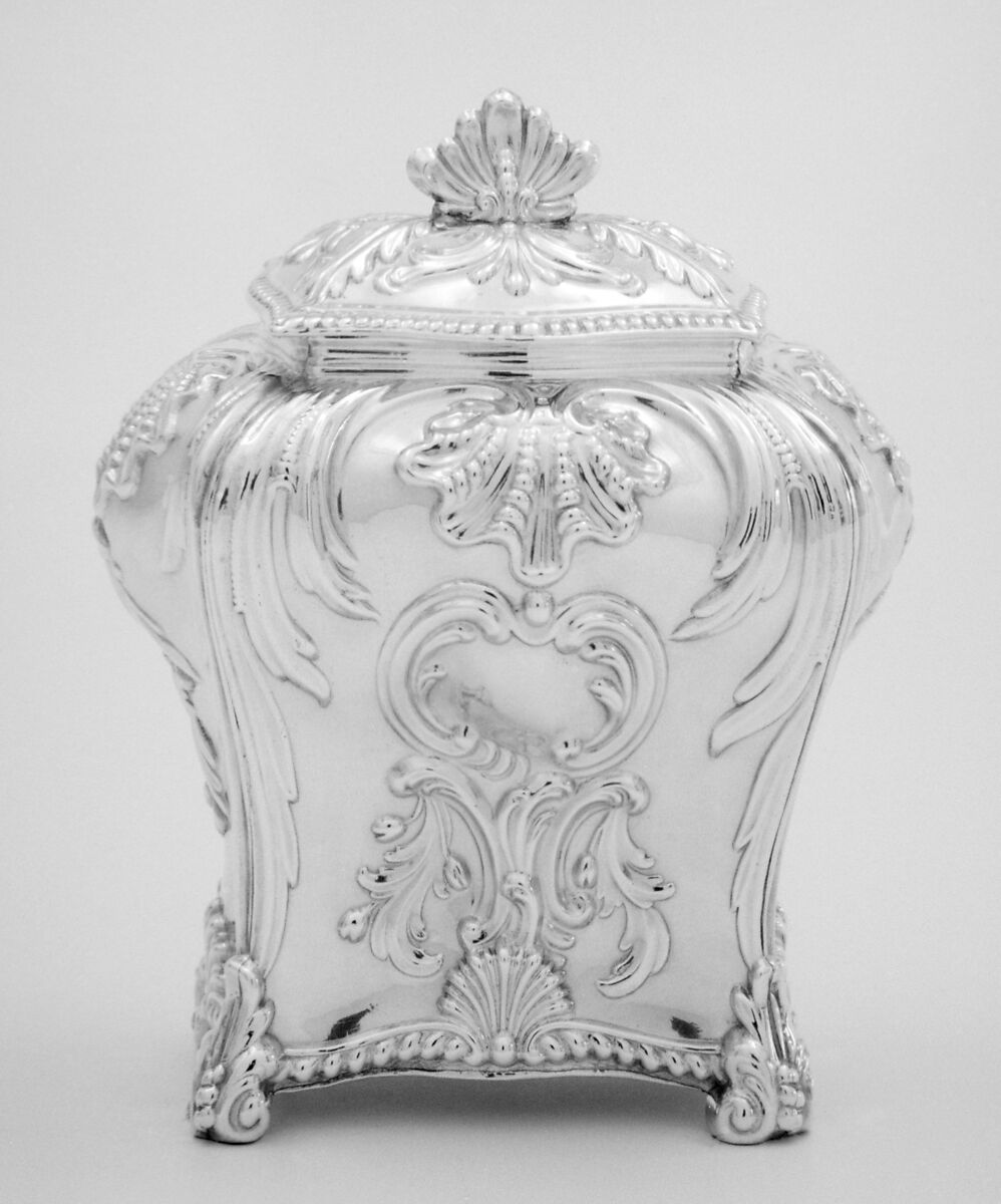 Tea caddy, Silver plate, British 